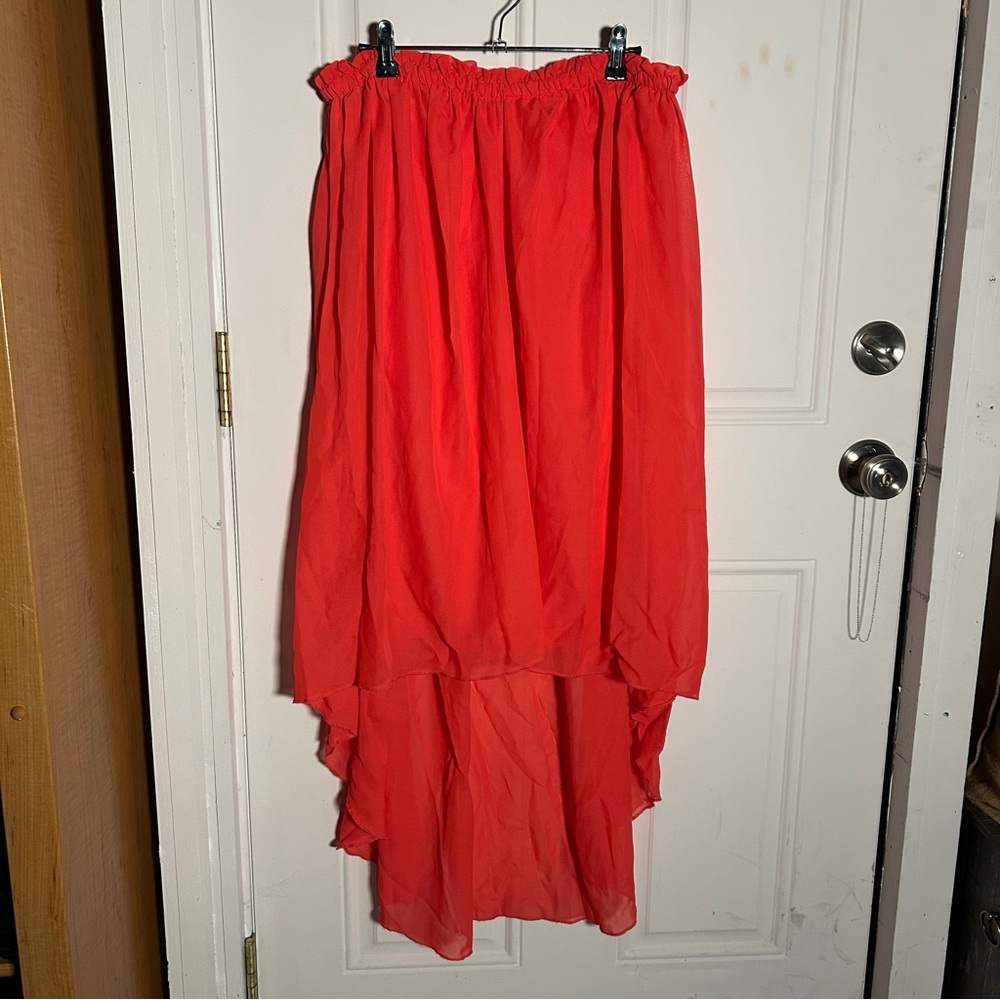 Neon pink high low Women's Skirt